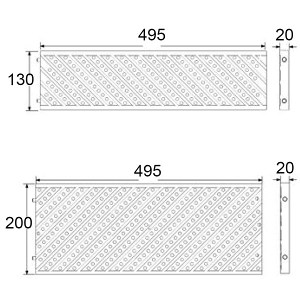 Disegni tecnici griglia per piscina in due dimensioni