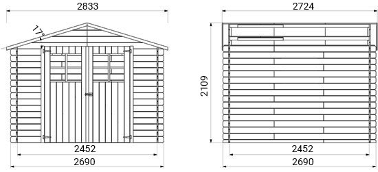 dimensioni casetta in legno marte