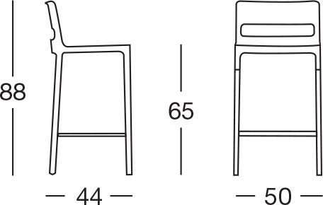 Dimensioni sgabello DIVO by Scab