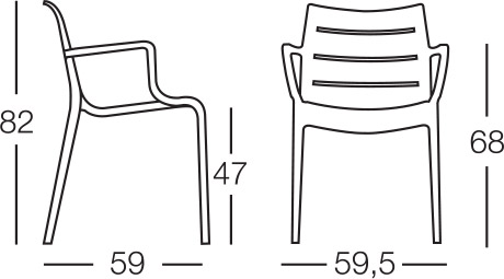 Dimensioni Poltrona SUNSET by Scab