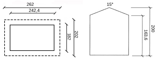 disegno dimensioni casetta in legno senna