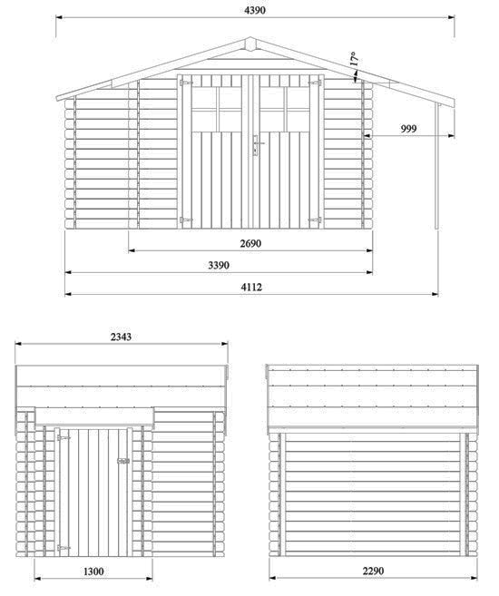 dimensioni casetta in legno Tessa