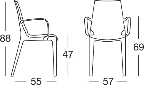 Dimensione sedia VANITY by Scab