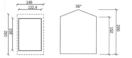 dimensioni casetta in legno amber