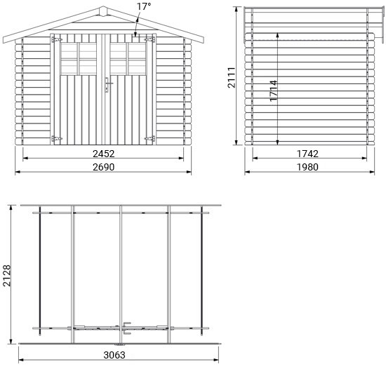 dimensioni casetta in legno Arve