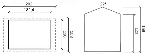 dimensioni casetta legno aurelia