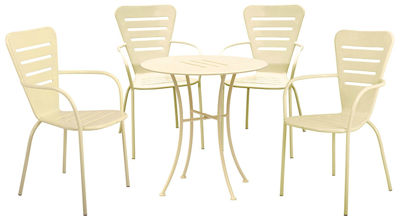 Set bistrot da giardino in acciaio GINEVRA, con 4 sedie