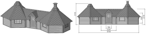 dimensioni casetta con barbecue CIBELE