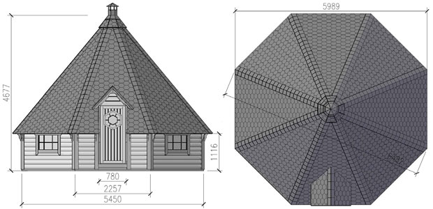 dimensioni casetta con barbecue IRIDE