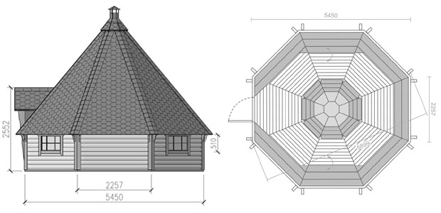 dimensioni casetta con barbecue IRIDE