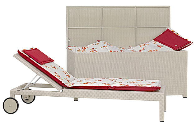 Cassapanca in wicker color white