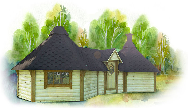 Casetta in legno CIBELE con barbecue