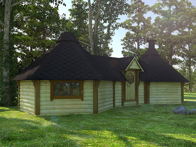casetta in legno con barbecue CIBELE