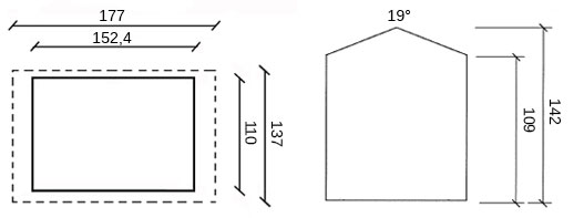 dimensioni casetta legno clara