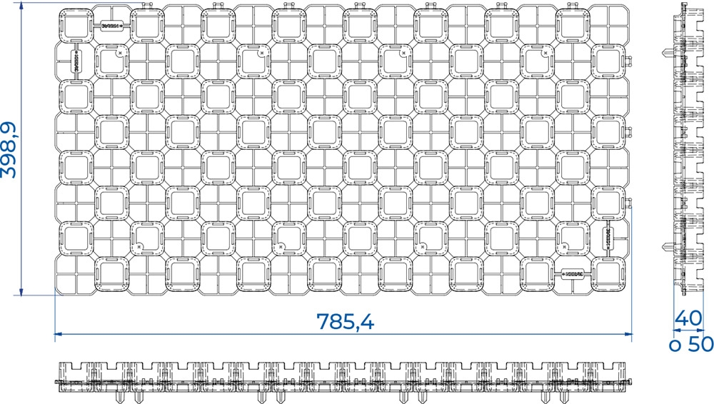 Dimensioni griglia salva giardino carrabile GREEN PLUS 80x40 cm per consolidamento prato