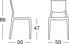 Dimensioni sedia SIRIO