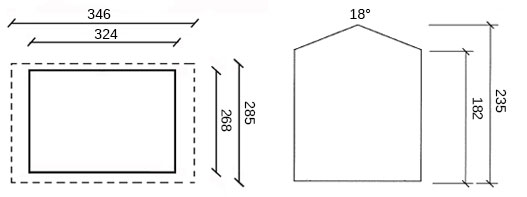 dimensioni casetta in legno fitroy