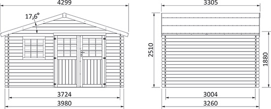 dimensioni casetta legno FREVENT