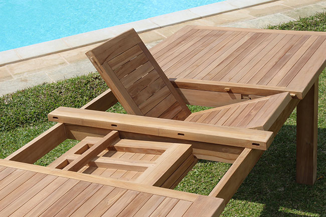 Tavolo Giorgia in legno di teak, allungabile