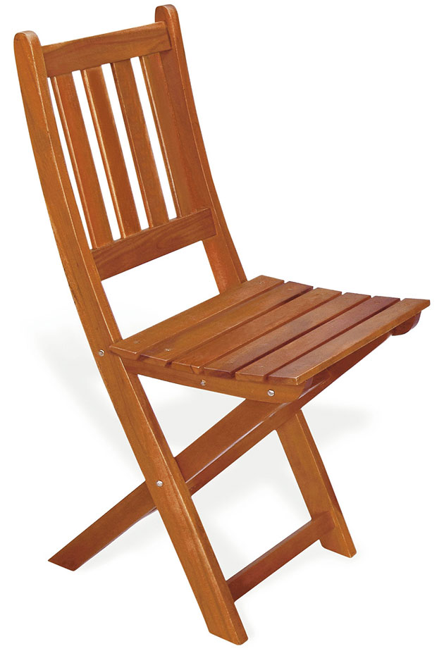 Sedia pieghevole in legno di keruing GELSOMINO