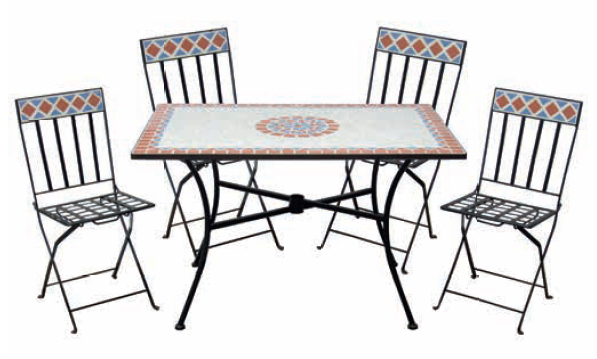 Set bistrot con mosaico LIPARI, pieghevole