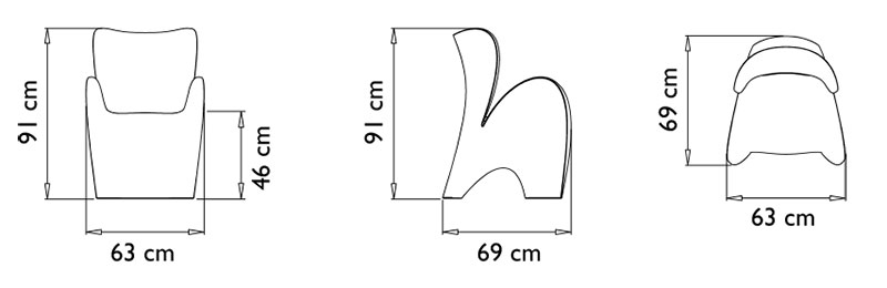 Dimensioni sedia LILY by Myyour