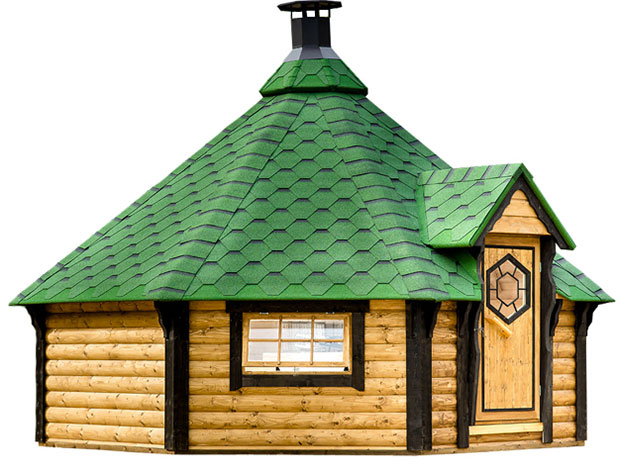 casetta in legno con barbecue Gaia