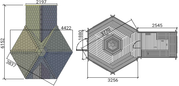 dimensioni casetta con barbecue e sauna dione