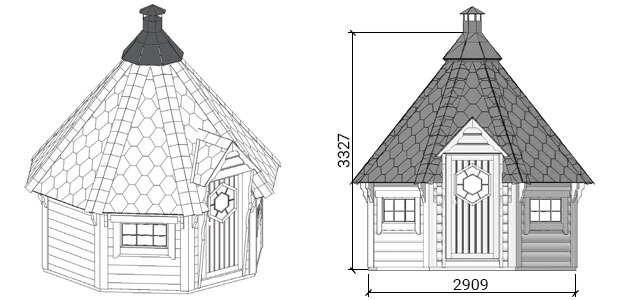 dimensioni casetta con barbecue armonia