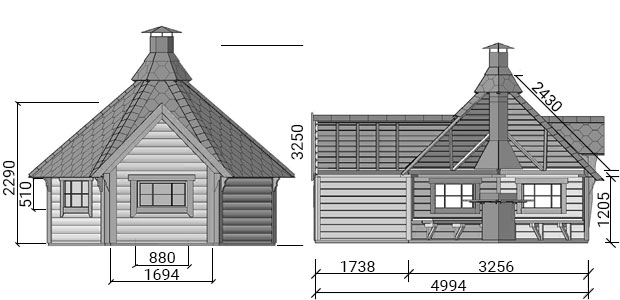 dimensioni casetta con barbecue ERIS