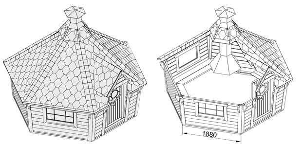 dimensioni casetta con barbecue aura