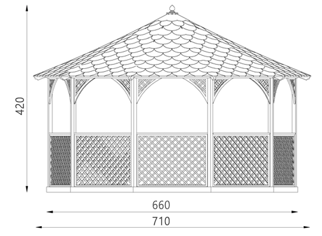 gazebo in legno wagner grande