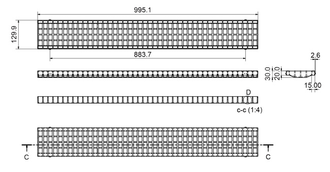 Disegno tecnico griglia extra strong con clip