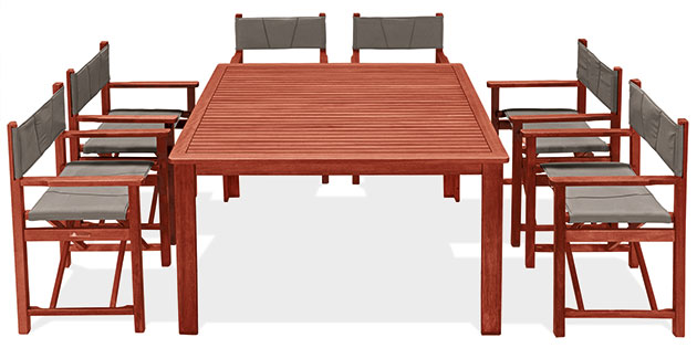 Tavolo in legno di keruing NARCISO, quadrato o rettangolare