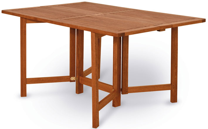 Tavolo da giardino chiudibile ed allungabile in legno keruing PAPAVERO