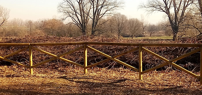 Recinzione Da Giardino In Legno Di Nocciolo Aquagart – Rotolo 10m X 120cm, Listelli Distanziati, Doppio Filo Metallico