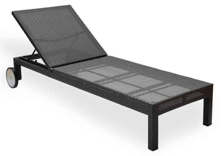 Lettino in wicker SPRINGFIELD con schienale regolabile