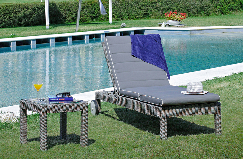 Lettino SPRINGFIELD, tavolino MIAMI e materassino