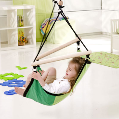 Poltrona sospesa KID'S SWINGER con struttura in legno