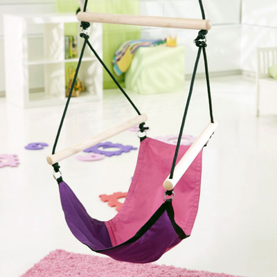 Poltrona sospesa KID'S SWINGER con struttura in legno