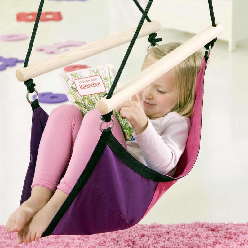 Poltrona sospesa KID'S SWINGER con struttura in legno