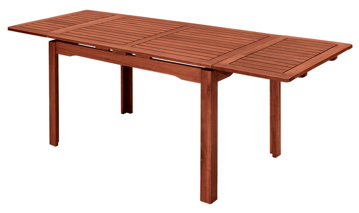 Tavolo in legno di keruing THUJA, rettangolare allungabile
